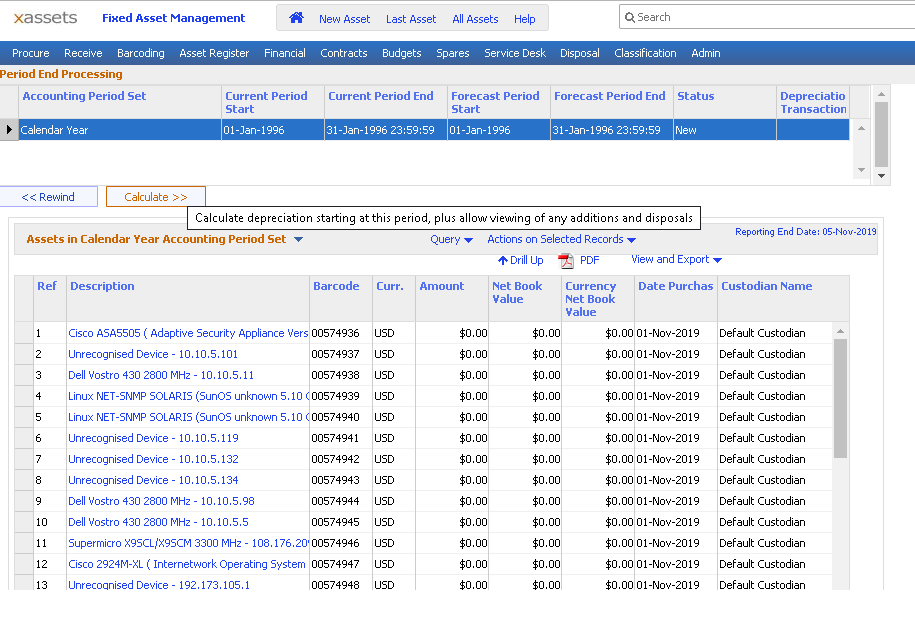 screenshot of IT Asset Management